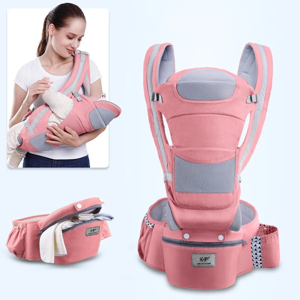Ergonomic Baby Carrier with Hip Seat – 6-in-1 Front & Back Carrier