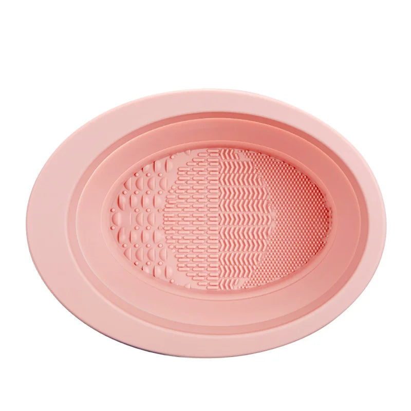 Silicone Makeup Brush Cleaner Bowl Set – Deep Cleaning Tool for Brushes & Powder Puffs, Wet & Dry Use