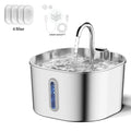 HydroFlow™ Stainless Steel Pet Water Fountain – 2.2L Automatic Water Dispenser