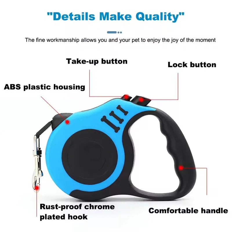 FlexWalk™ Retractable Dog Leash – 3M/5M Adjustable Lead