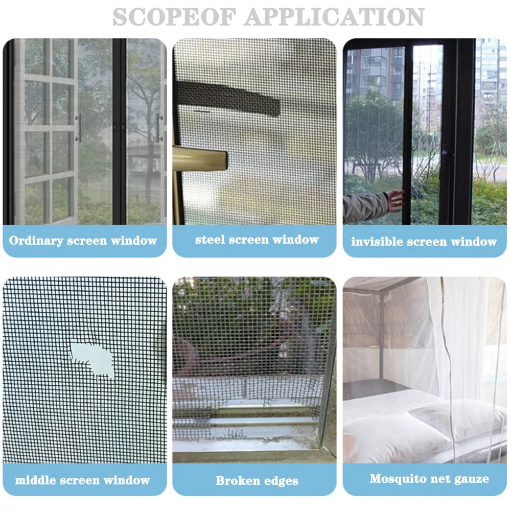 Window Screen Repair Tape - Waterproof Self-Adhesive Mesh Patch | Keep Insects & Mosquitoes Out