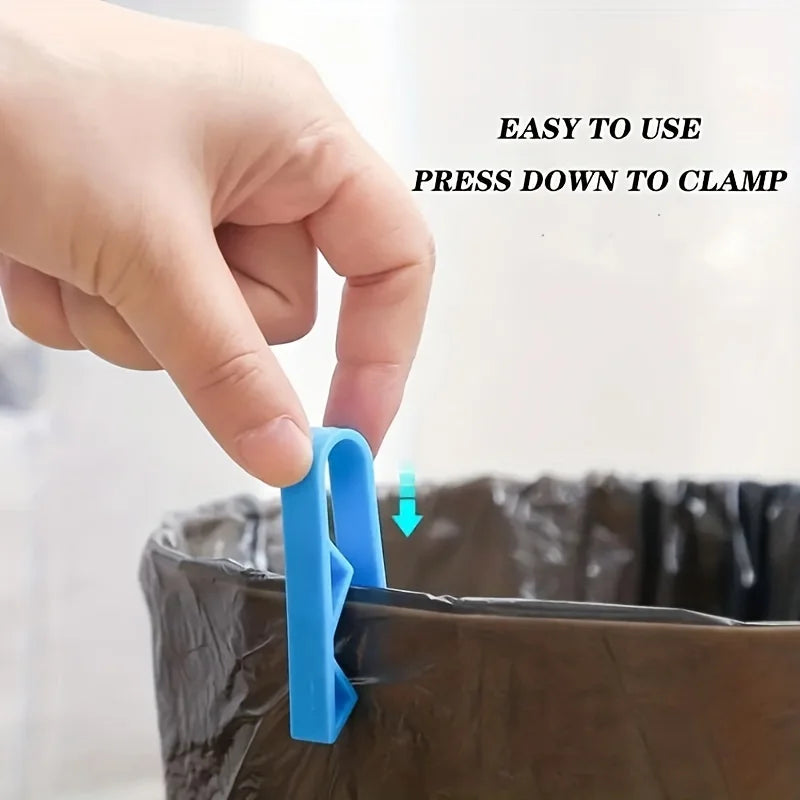 10 Non-Slip Trash Bag Holder Clips – Reusable Garbage Bag Clips for Kitchen, Bathroom & Office Bins