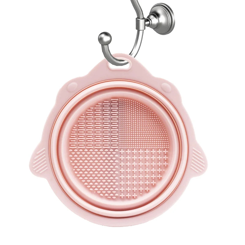 Silicone Makeup Brush Cleaner Bowl Set – Deep Cleaning Tool for Brushes & Powder Puffs, Wet & Dry Use
