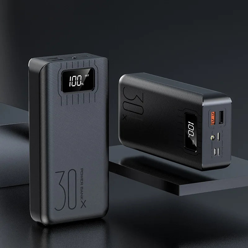 30000mAh Power Bank with Digital Display – Fast Charging Portable Charger, High Capacity Slim Powerbank for Mobile Phones