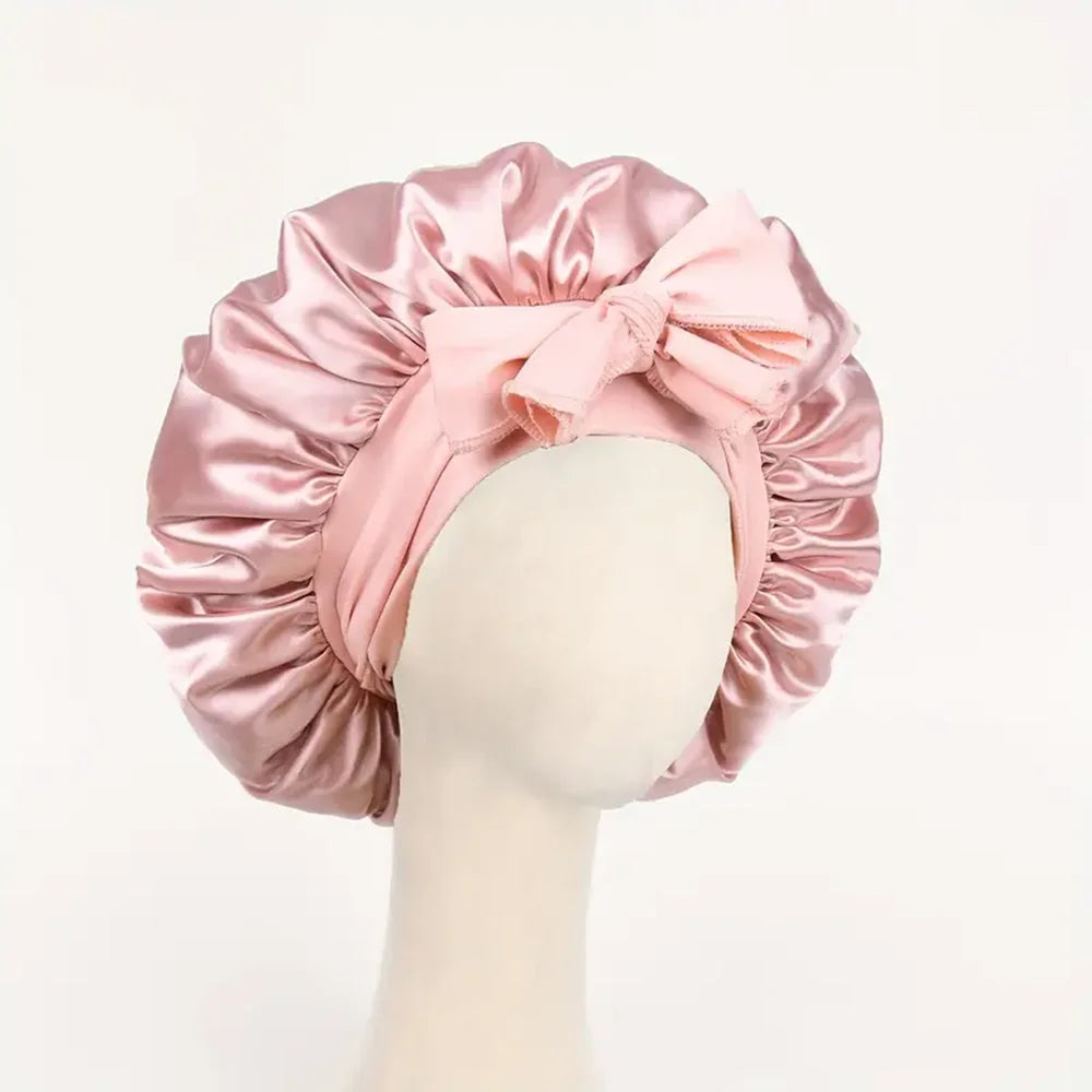 Satin Bonnet with Adjustable Tie Band – Silk-Like Sleeping Hair Bonnet for Women & Men, Nighttime Hair Protection Cap (16 Colors)
