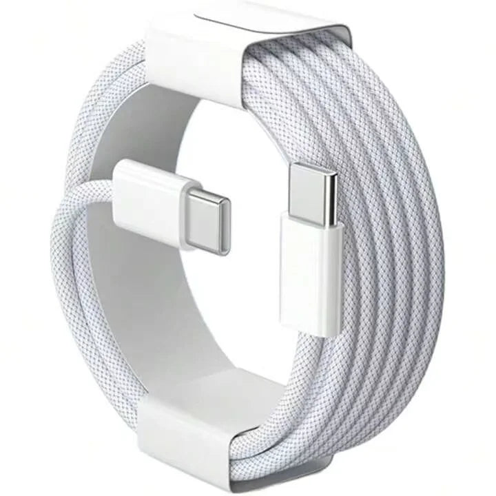 Fast Charging USB-C to USB-C Nylon Braided Cable for iPhone 17/16/15 – 3.3ft / 6.6ft / 10ft Durable Data Cord, PD Compatible