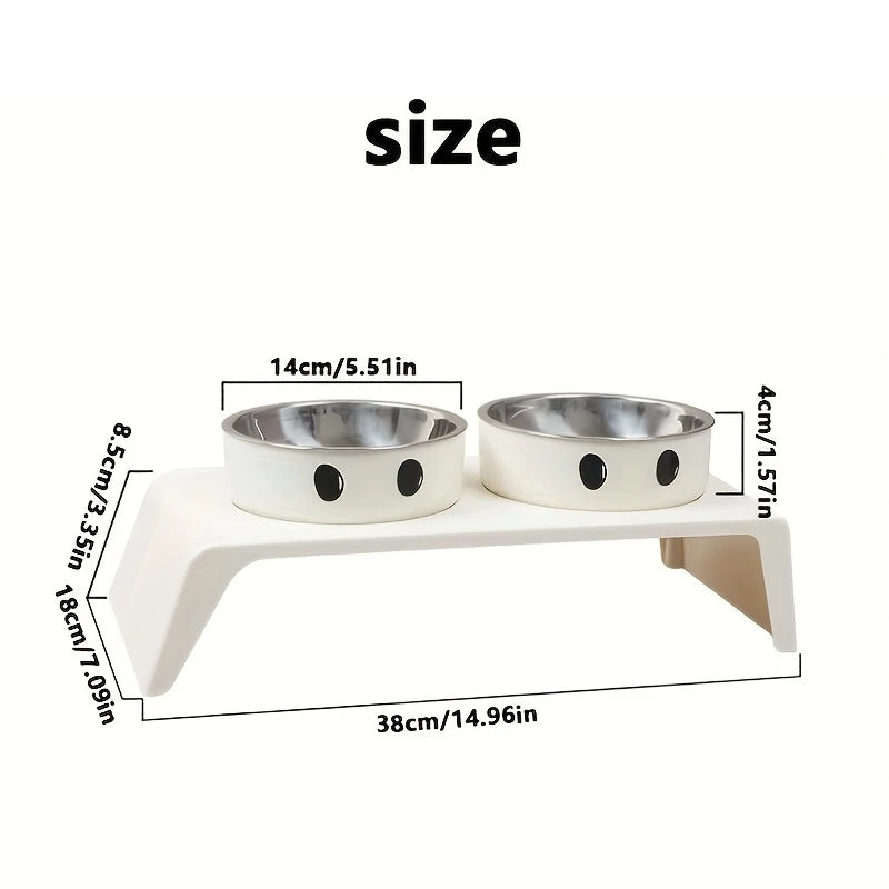 Elevated Pet Feeder with Double Stainless Steel Bowls