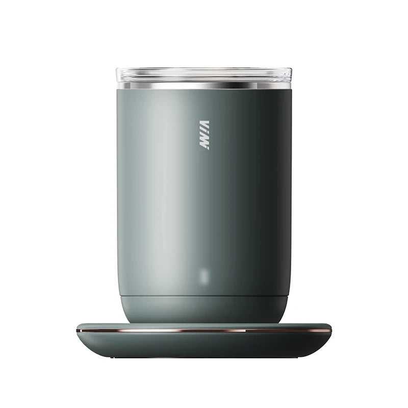 2-in-1 Coffee Cup Warmer with Automatic Magnetic Stirring Mug – USB Electric Self-Mixing Heating Plate for Coffee, Tea & Beverages