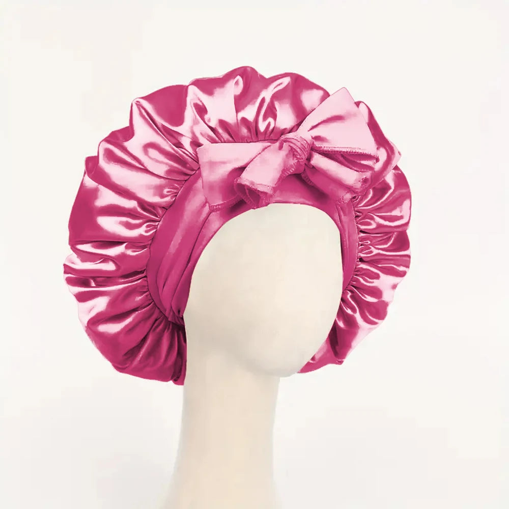 Satin Bonnet with Adjustable Tie Band – Silk-Like Sleeping Hair Bonnet for Women & Men, Nighttime Hair Protection Cap (16 Colors)