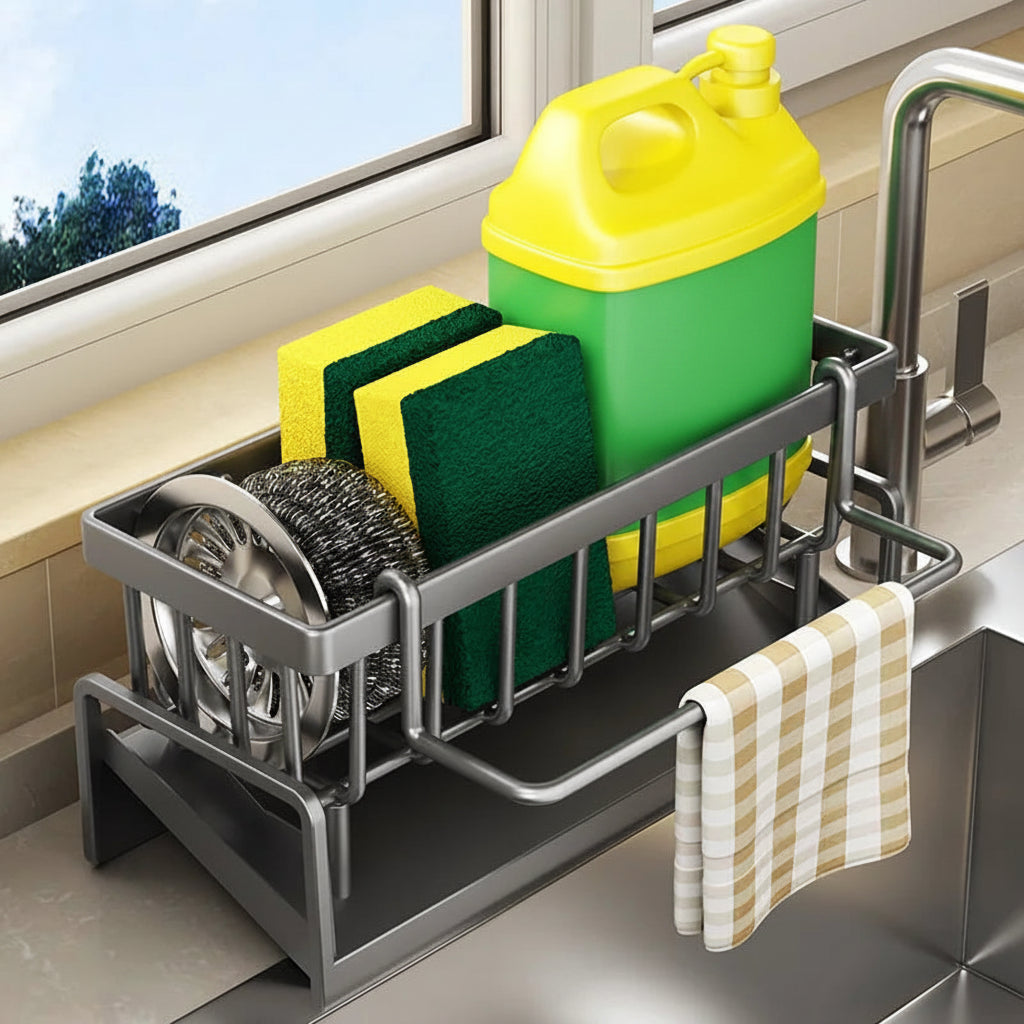 Self-Draining Kitchen Sink Organizer