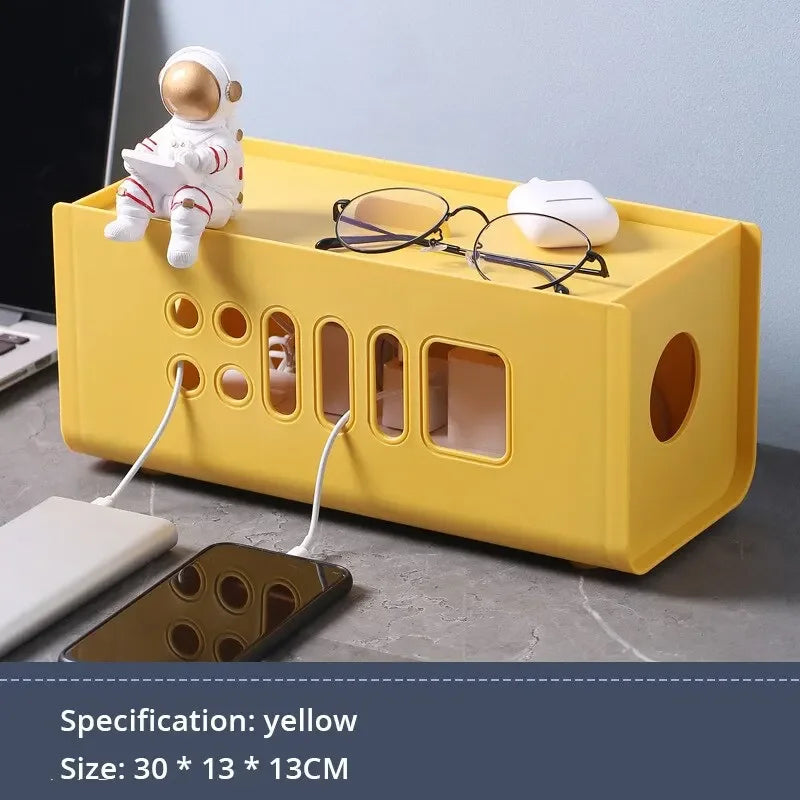 Multifunctional Cable Management Box - Wire Organizer & Power Strip Storage Case for Home & Office