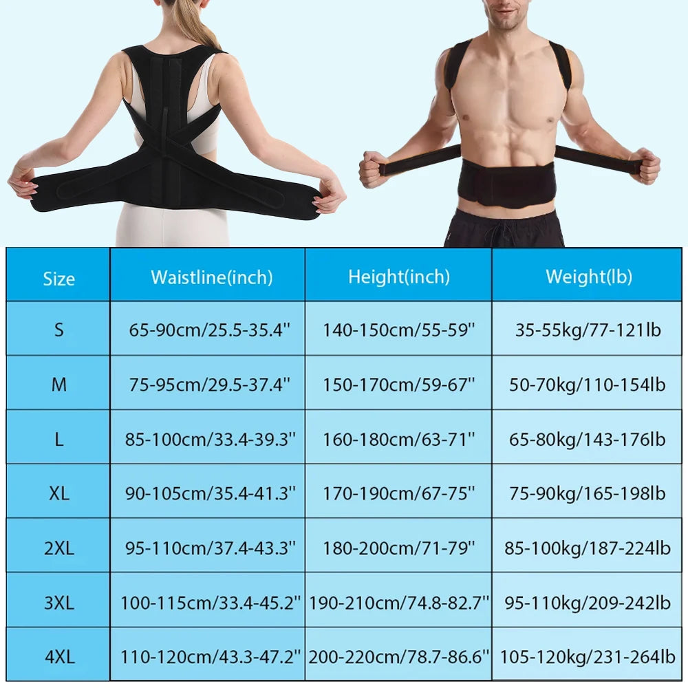Posture Corrector Back Brace – Adjustable Support for Men & Women, Scoliosis, Hunchback & Thoracic Spine Relief