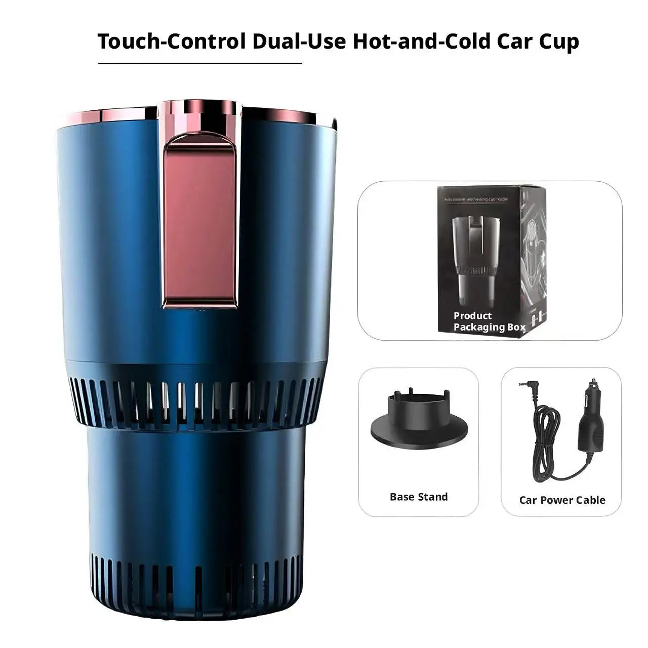 Car Smart Hot & Cold Cup Holder – Electric Beverage Warmer & Cooler for Travel, Coffee, Soda & Drinks | Auto 12V Plug-in