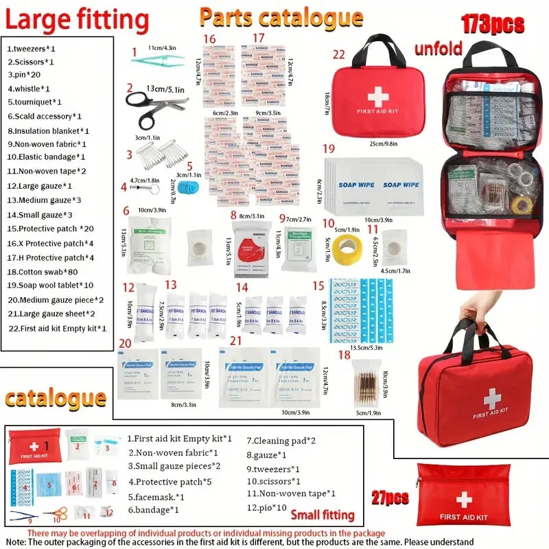 Compact Emergency First Aid Kit – Portable Medical Safety Kit for Car, Home, Travel & Outdoor Use